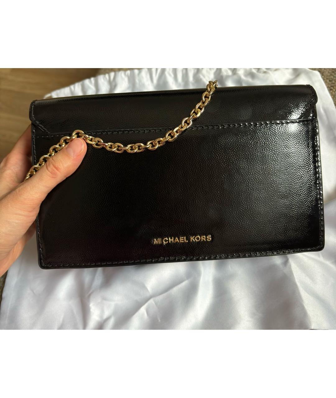 MICHAEL KORS Черная кожаная сумка через плечо, фото 3