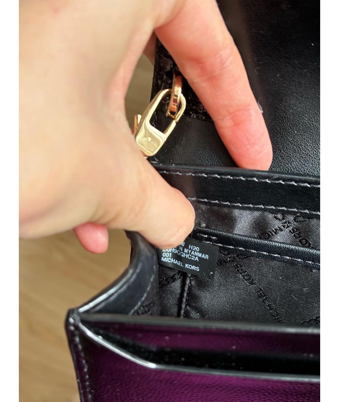 MICHAEL KORS Черная кожаная сумка через плечо, фото 7