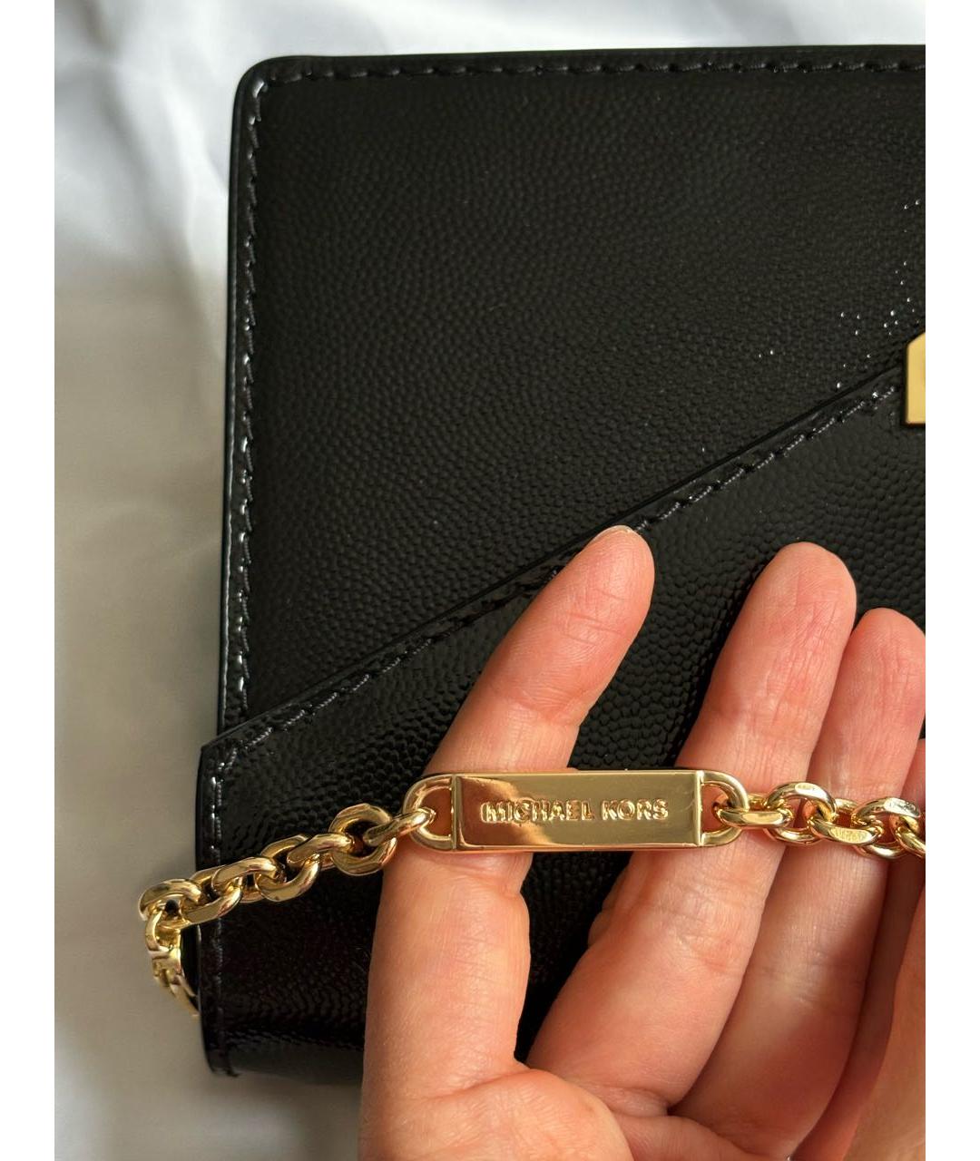 MICHAEL KORS Черная кожаная сумка через плечо, фото 6