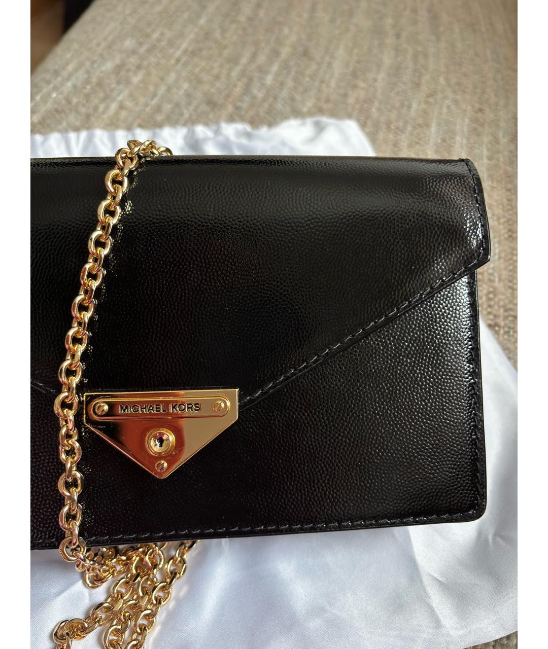 MICHAEL KORS Черная кожаная сумка через плечо, фото 5