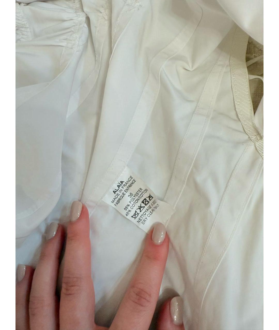 ALAIA Белая хлопковая юбка мини, фото 4