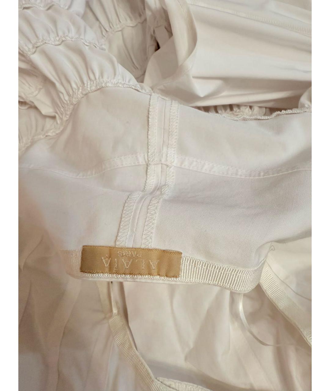 ALAIA Белая хлопковая юбка мини, фото 3