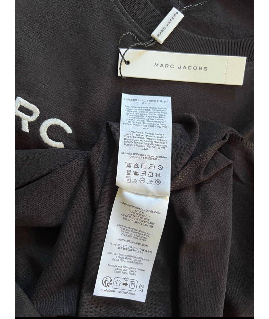 MARC JACOBS Черная хлопковая футболка, фото 4