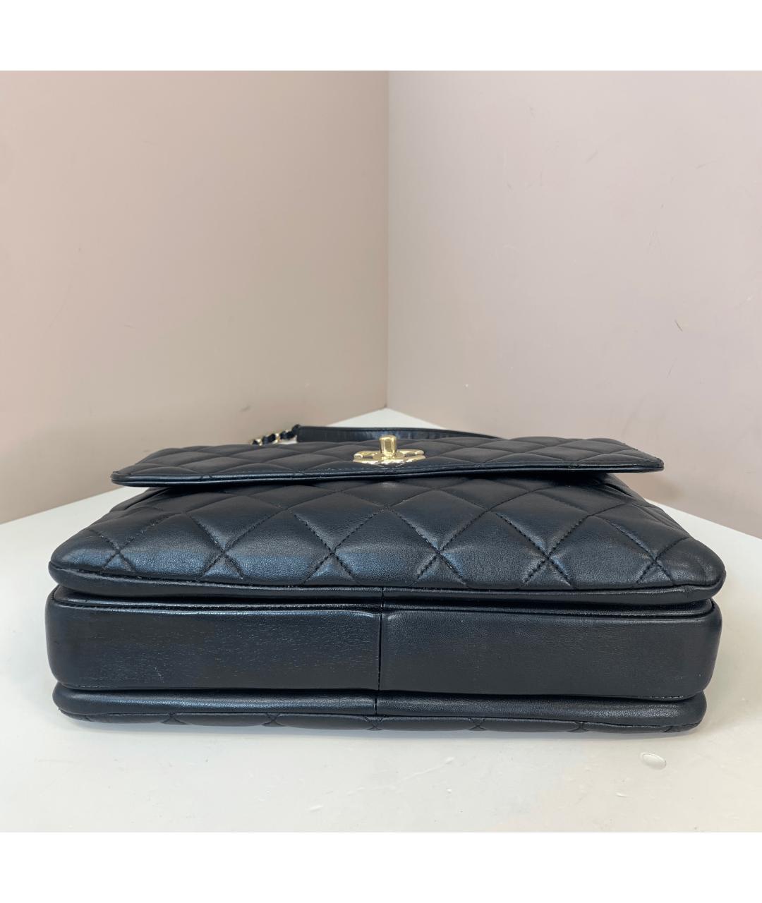 CHANEL Черная кожаная сумка через плечо, фото 7