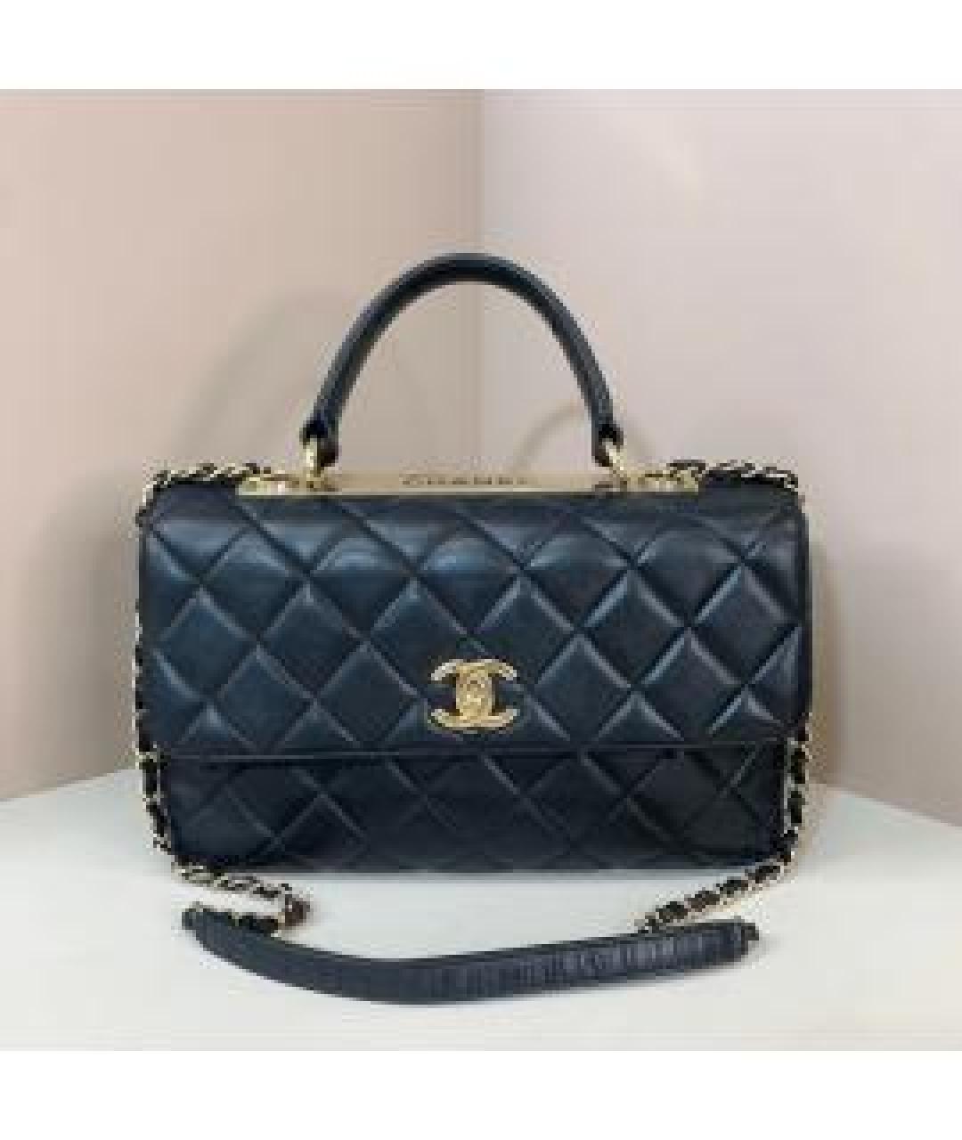 CHANEL Черная кожаная сумка через плечо, фото 8