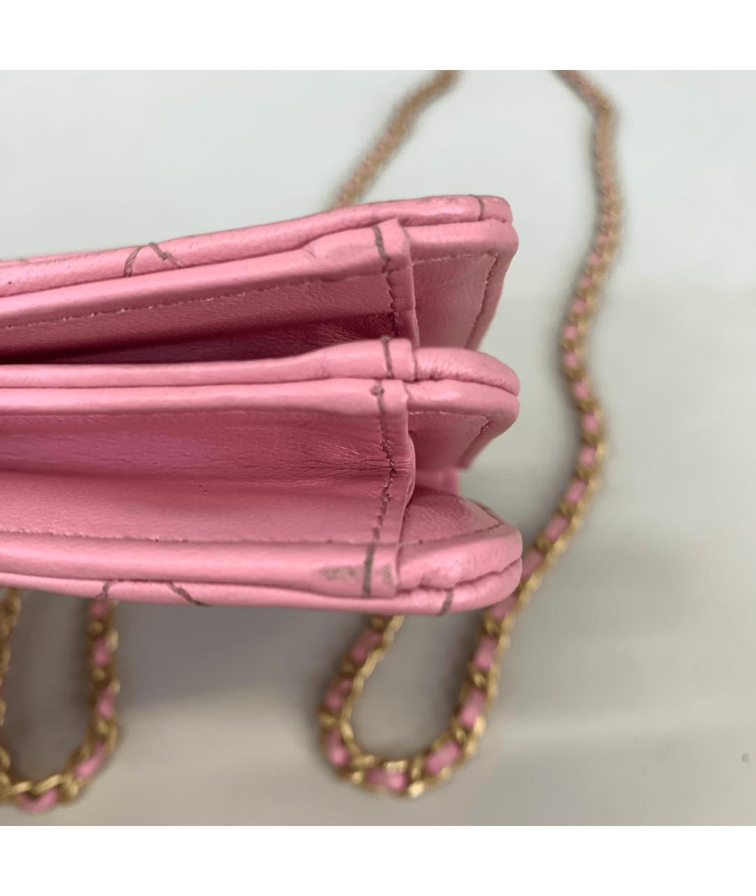 CHANEL Розовая кожаная сумка через плечо, фото 5