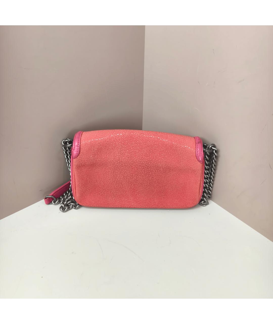 CHANEL Коралловая кожаная сумка через плечо, фото 4