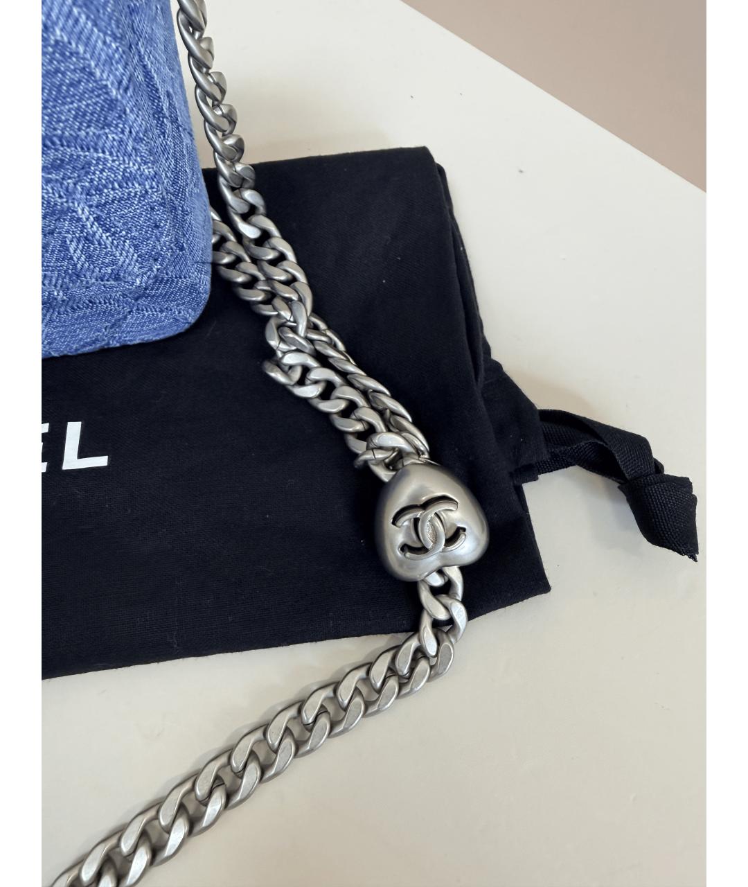 CHANEL Синяя сумка через плечо, фото 4
