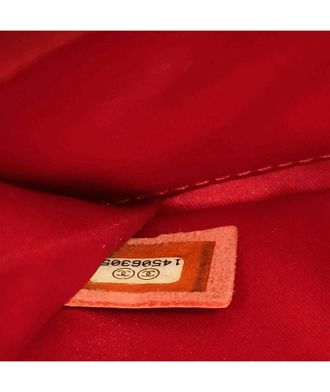 CHANEL Красная кожаная сумка через плечо, фото 3