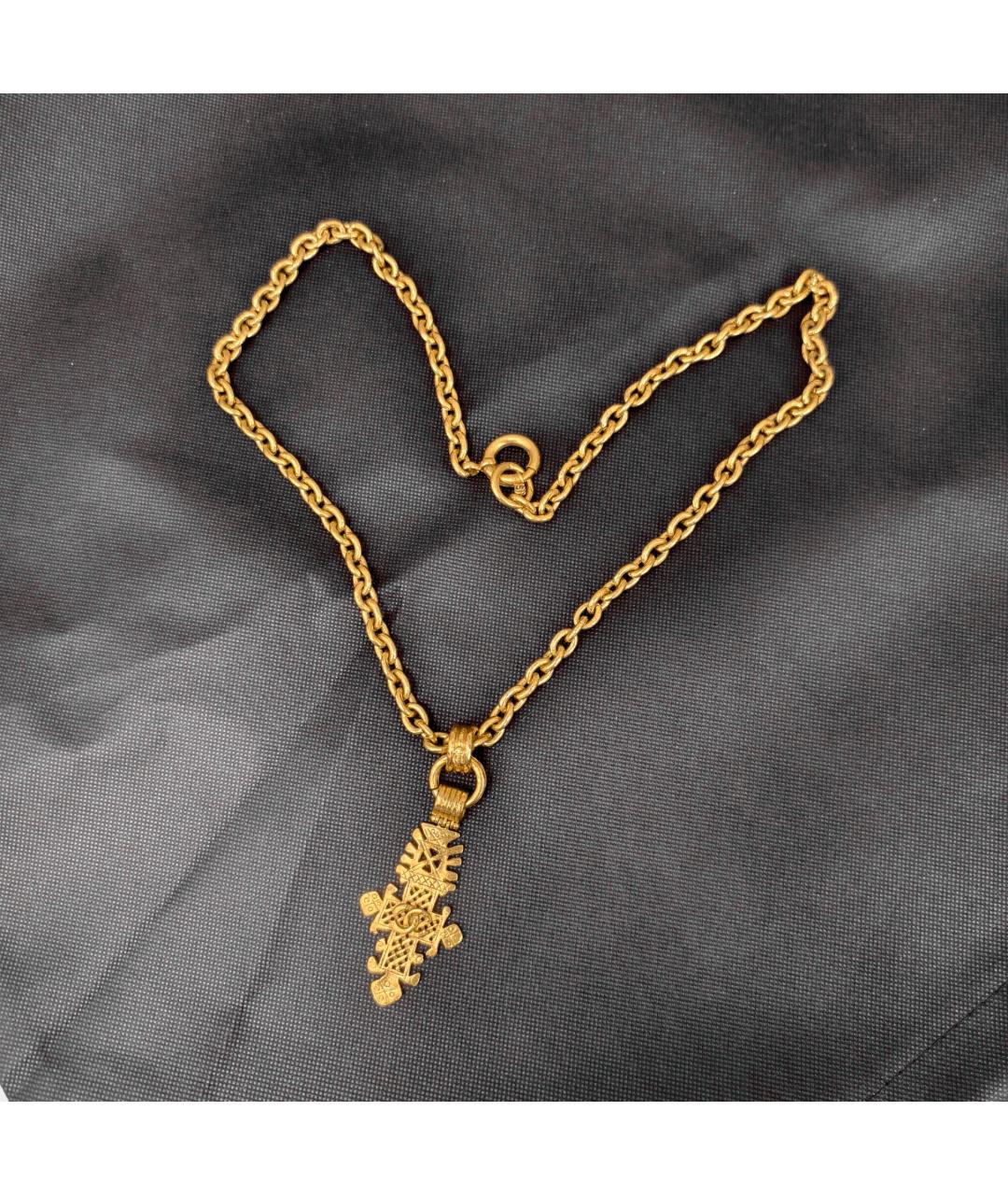 CHANEL Золотое металлическое колье, фото 7