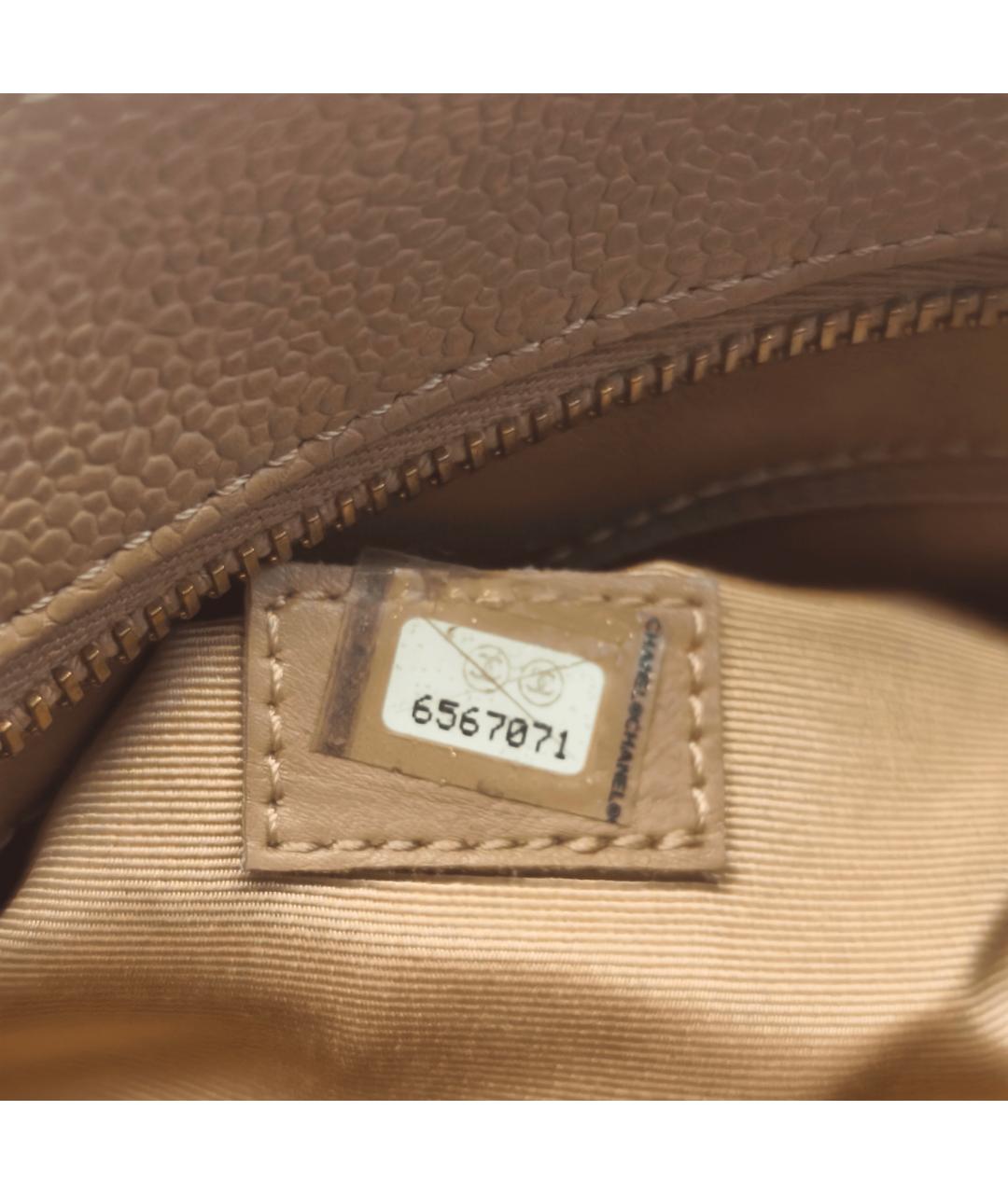 CHANEL Бежевая кожаная сумка через плечо, фото 2