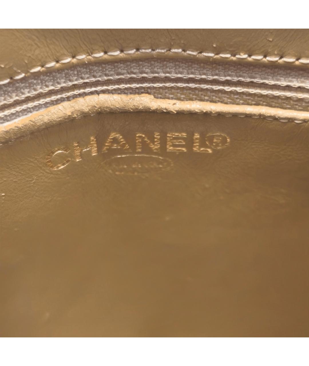 CHANEL Бежевая кожаная сумка через плечо, фото 5