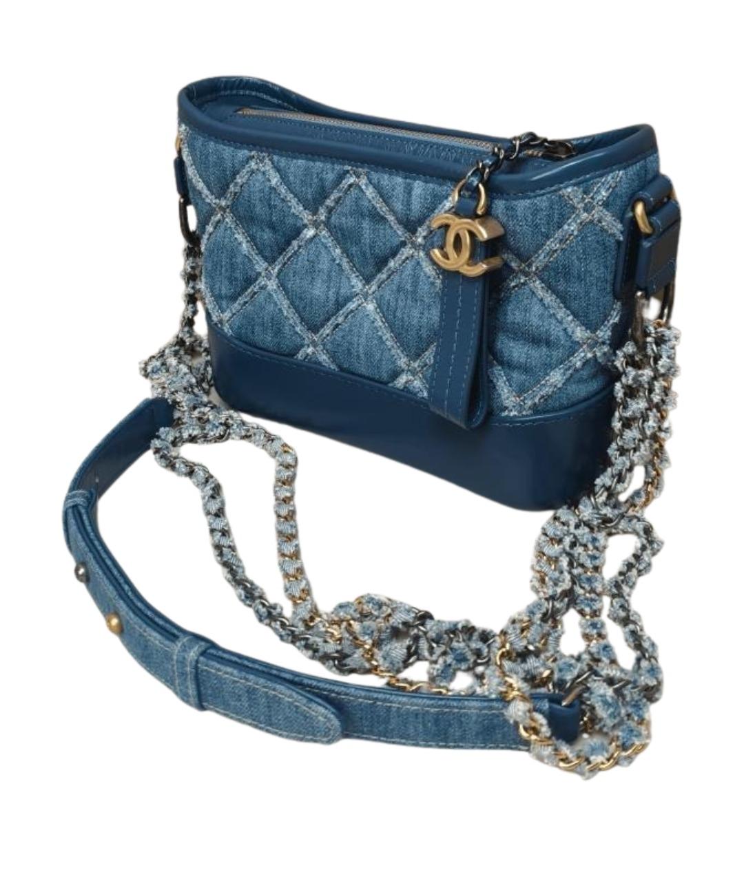 CHANEL Синяя деним сумка через плечо, фото 1