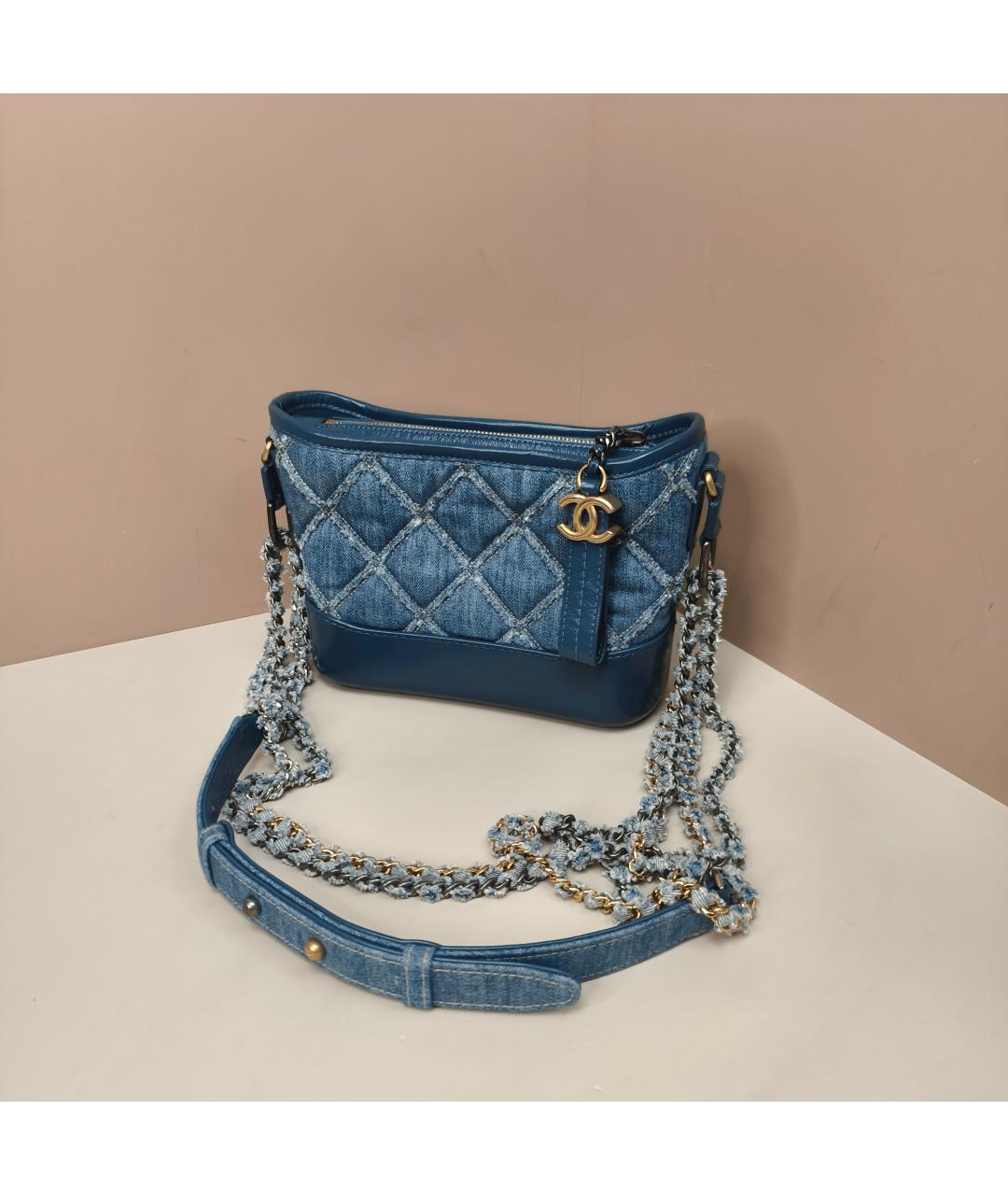 CHANEL Синяя деним сумка через плечо, фото 7