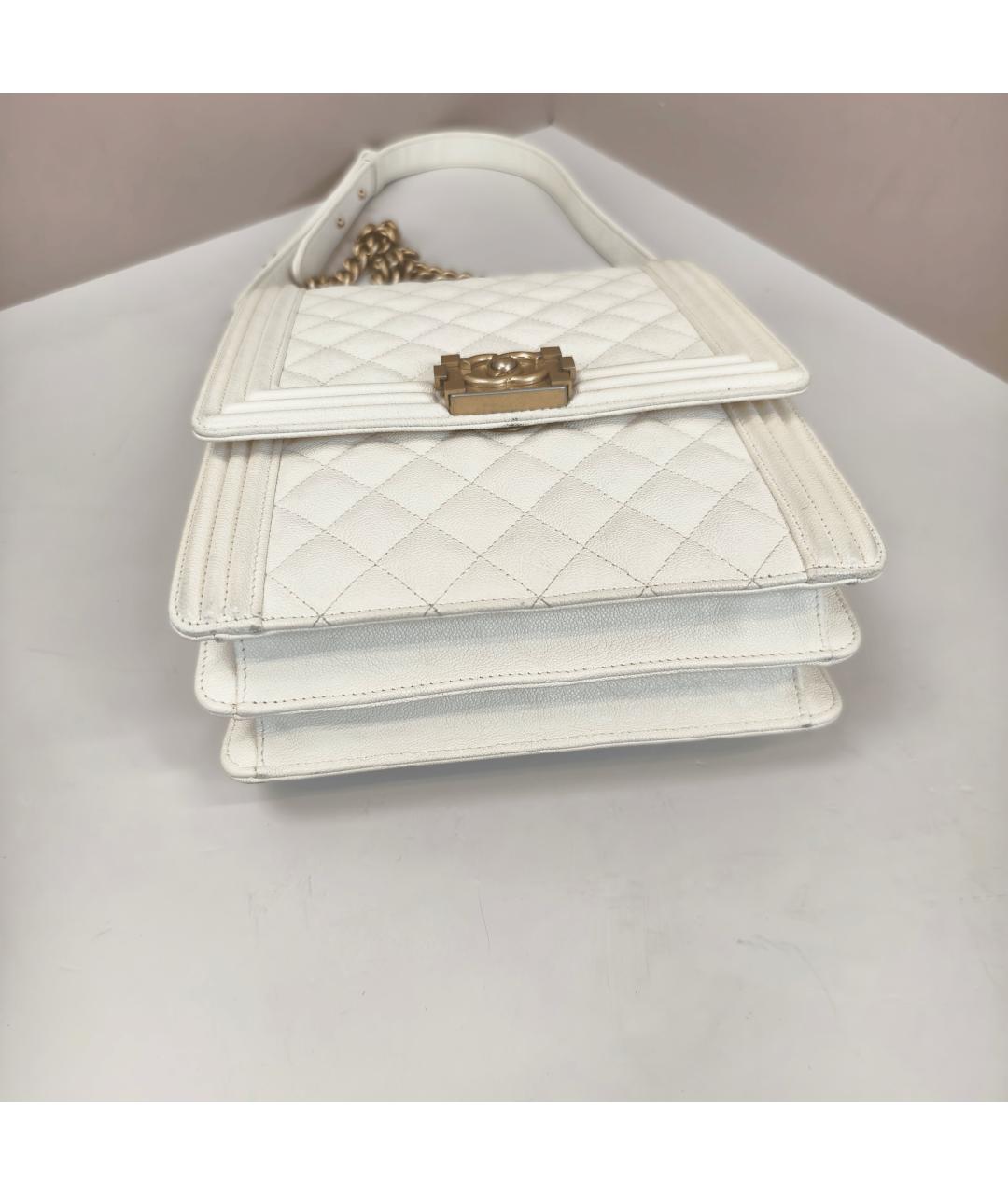 CHANEL Белая кожаная сумка через плечо, фото 7