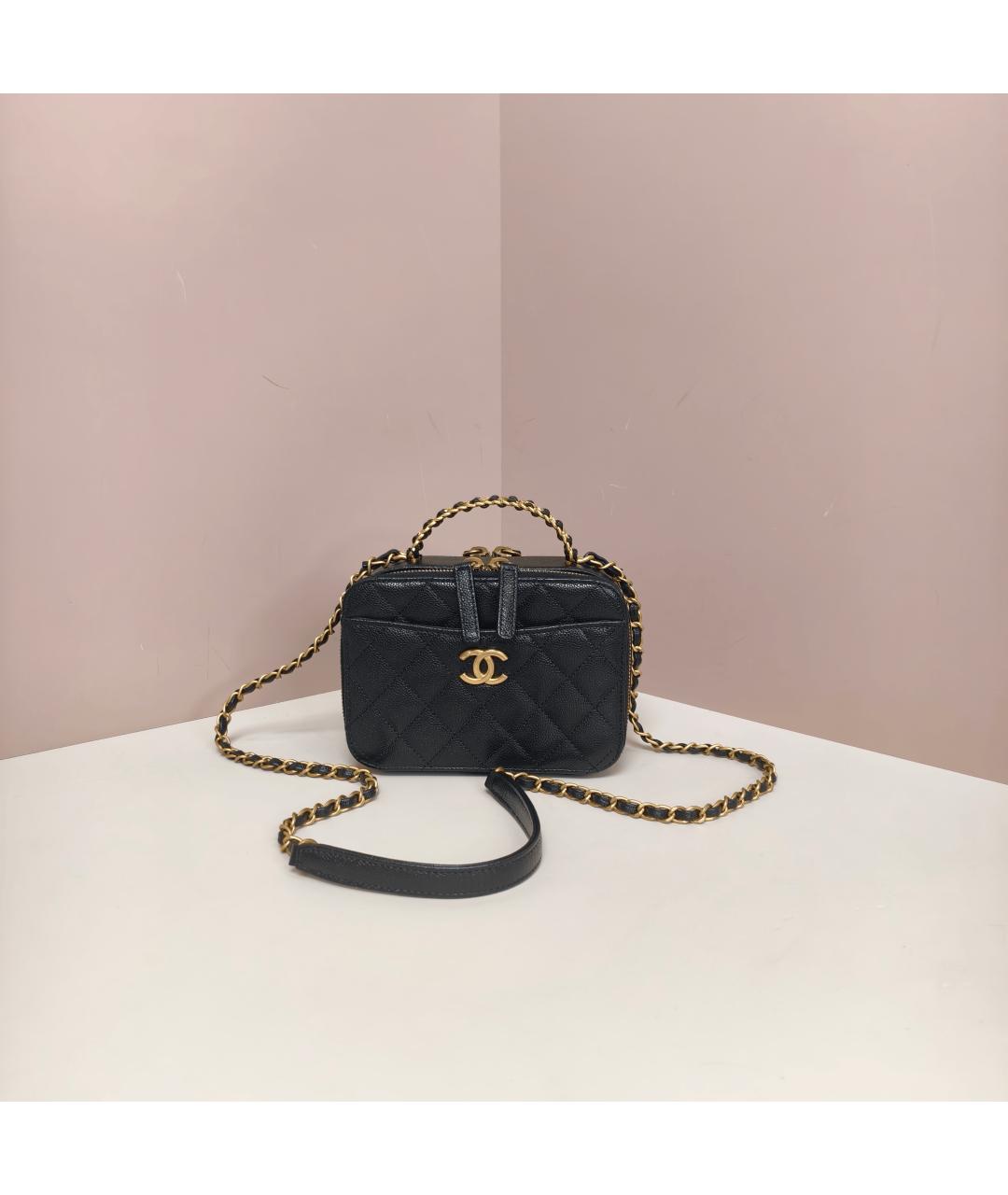 CHANEL Черная кожаная сумка через плечо, фото 9
