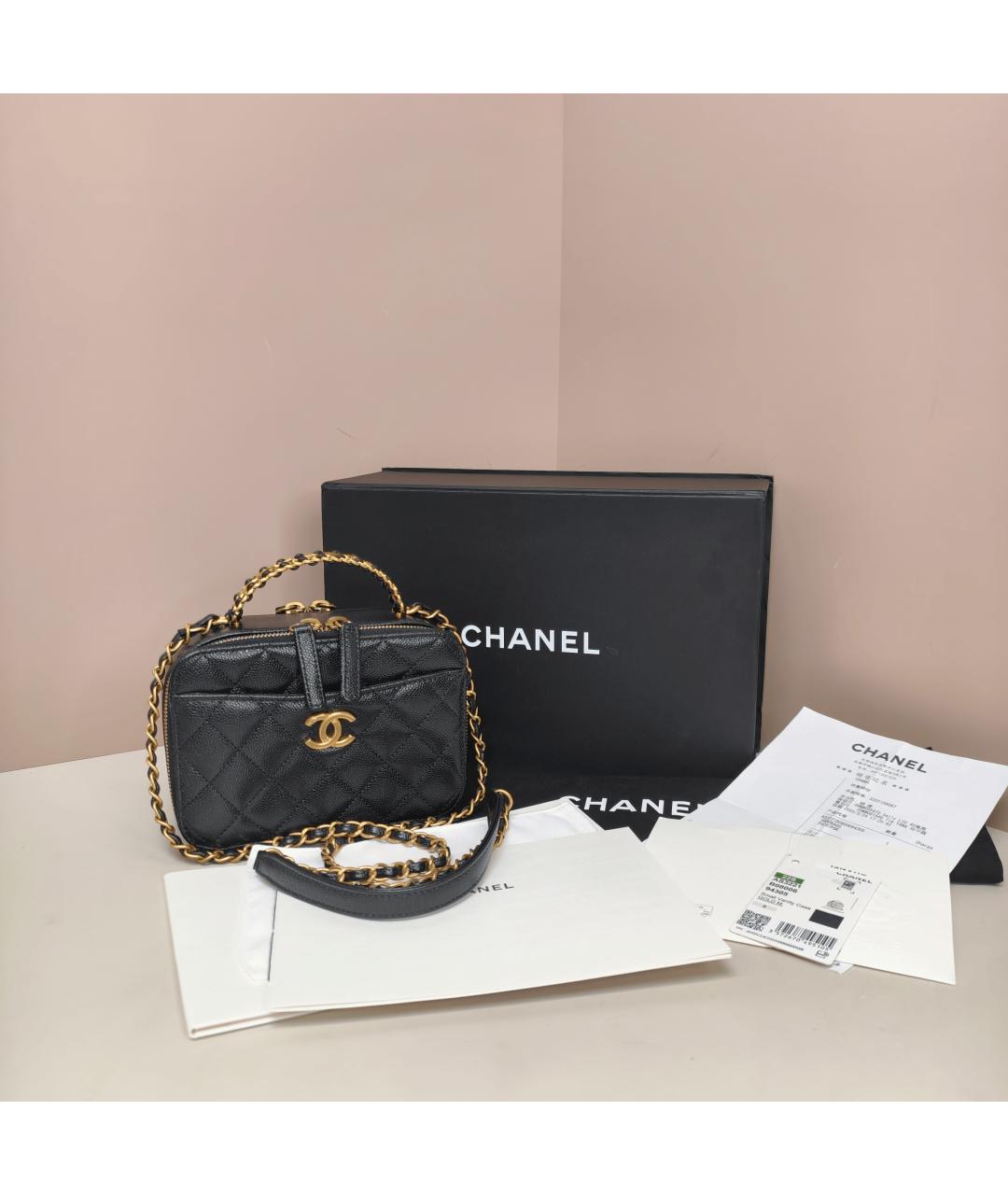 CHANEL Черная кожаная сумка через плечо, фото 10