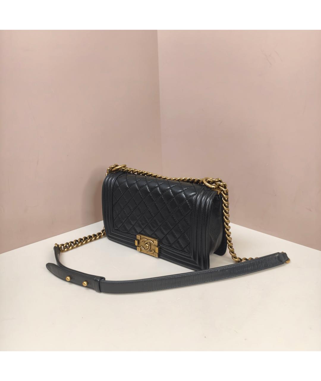 CHANEL Черная кожаная сумка через плечо, фото 3