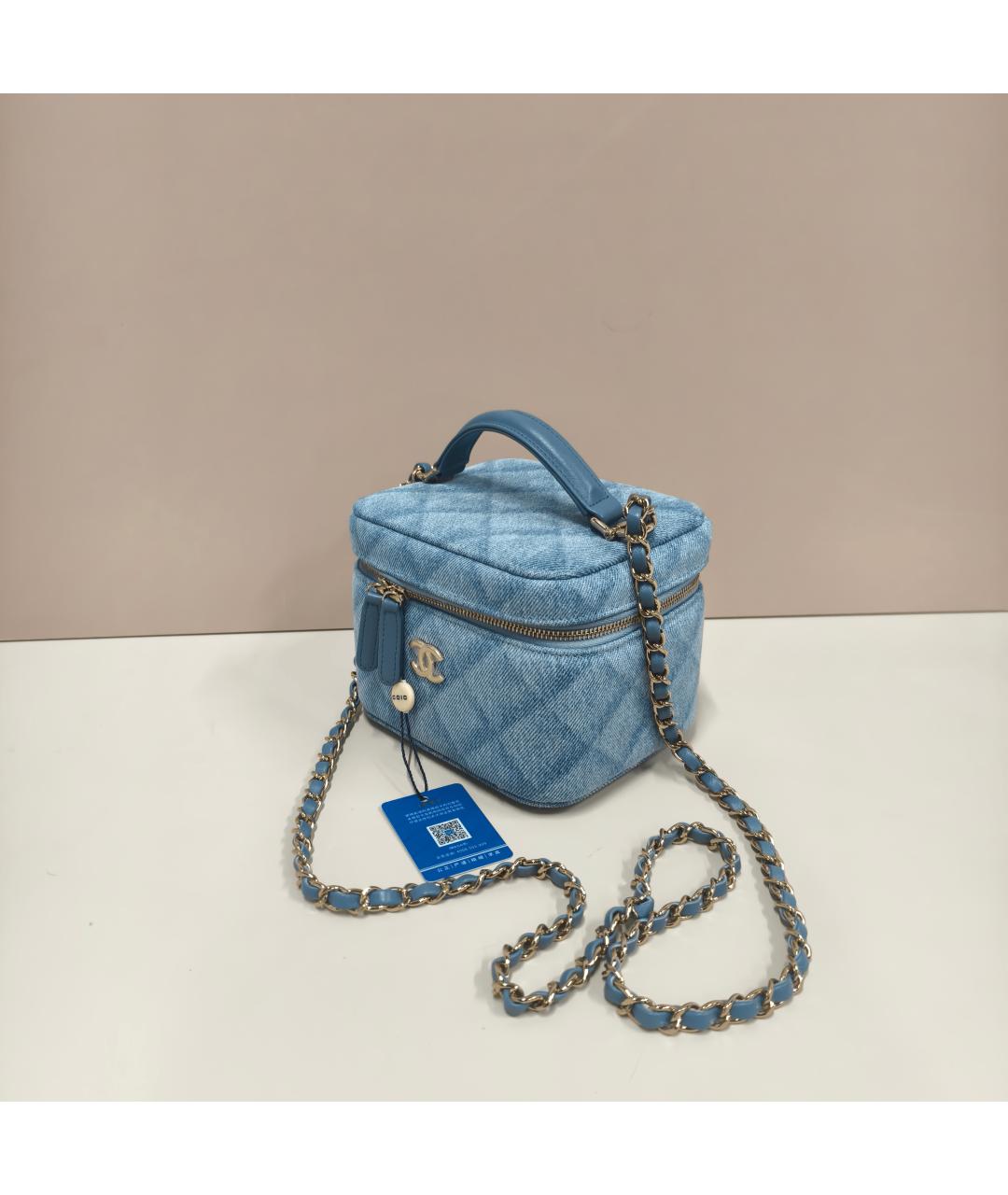 CHANEL Голубая сумка через плечо, фото 5