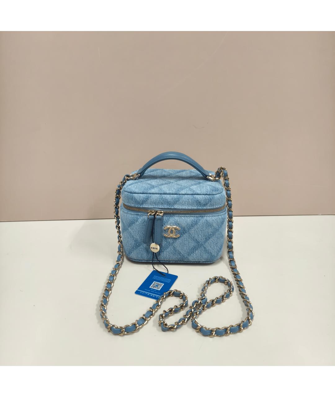 CHANEL Голубая сумка через плечо, фото 10