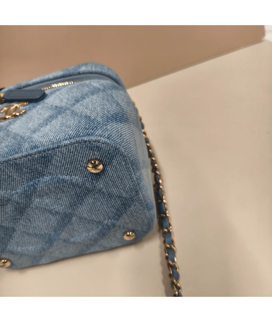 CHANEL Голубая сумка через плечо, фото 8