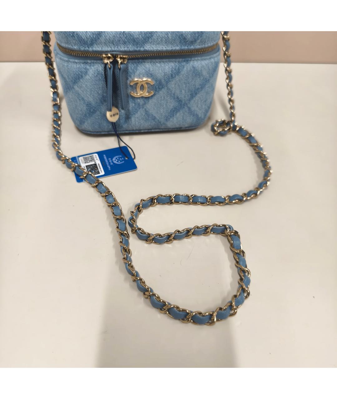 CHANEL Голубая сумка через плечо, фото 2