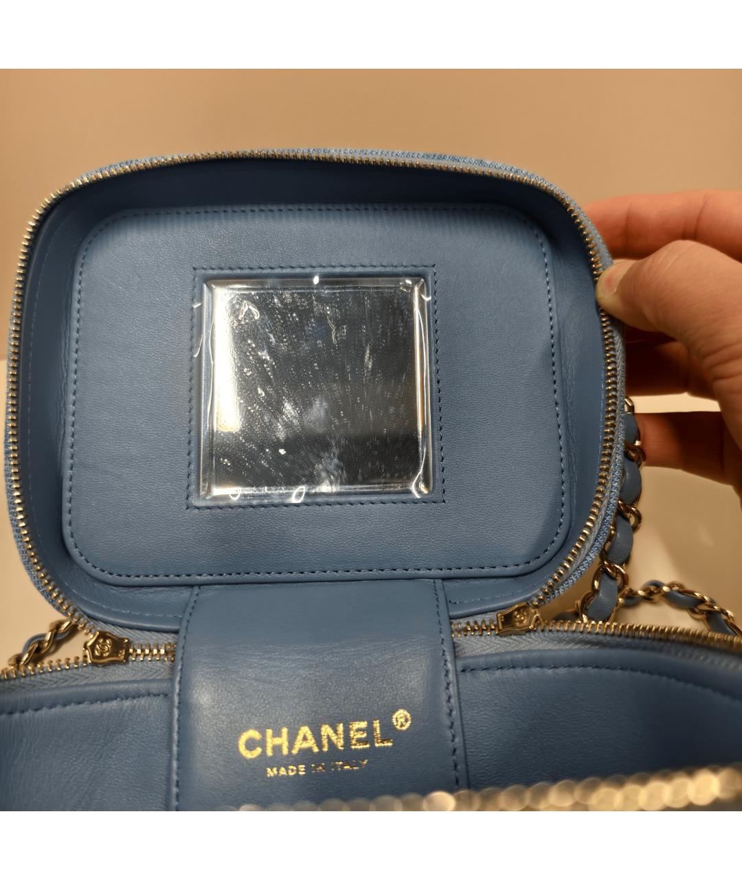 CHANEL Голубая сумка через плечо, фото 4