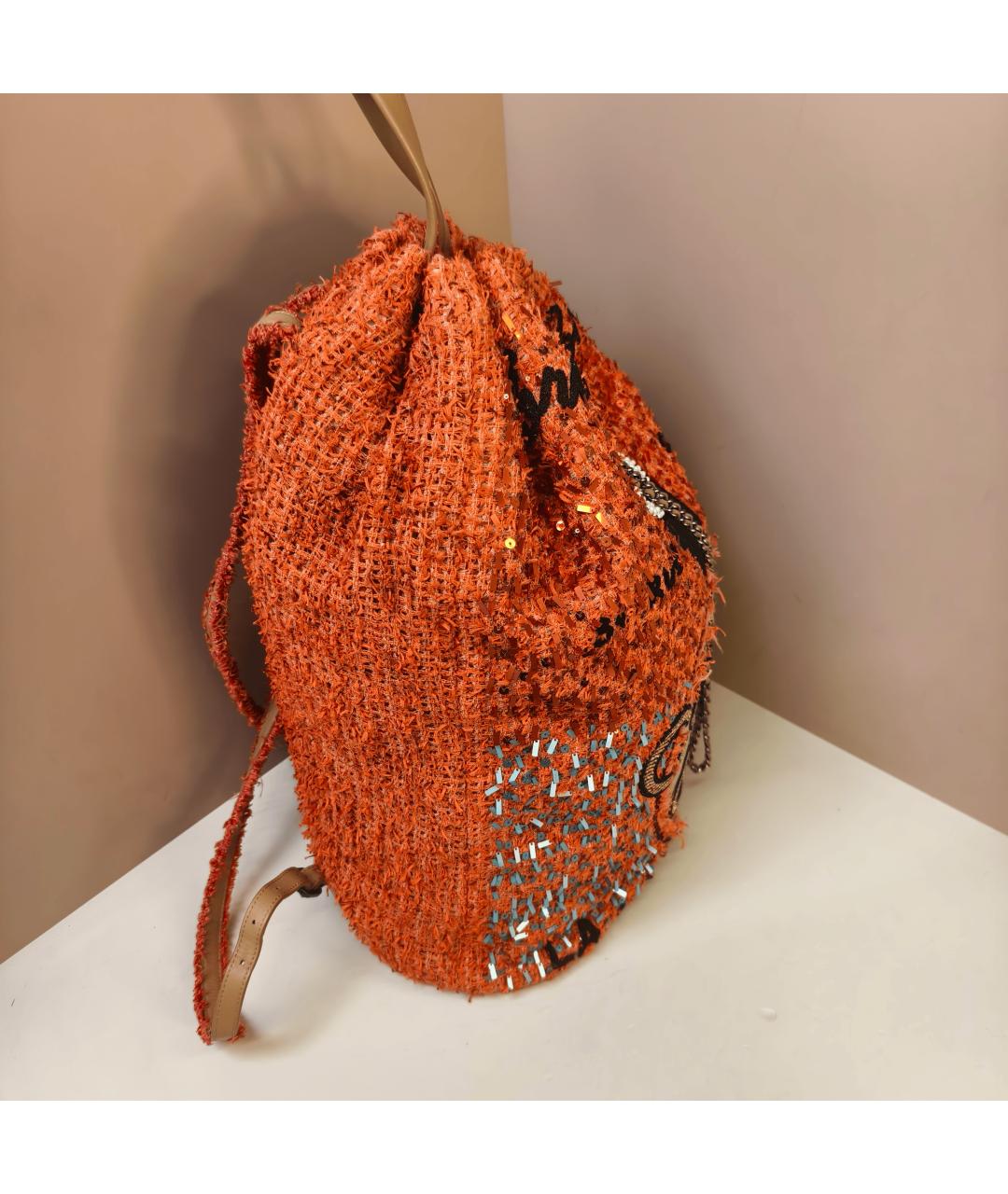 CHANEL Оранжевый рюкзак, фото 8