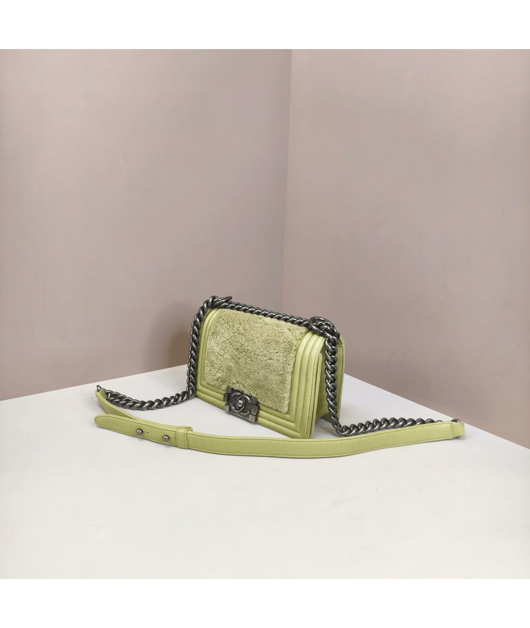 CHANEL Зеленая кожаная сумка через плечо, фото 8