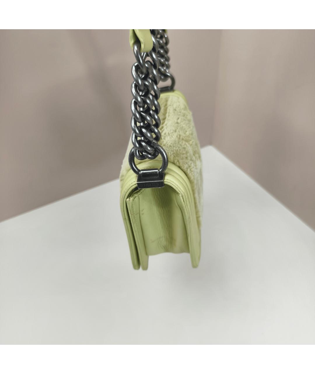 CHANEL Зеленая кожаная сумка через плечо, фото 9