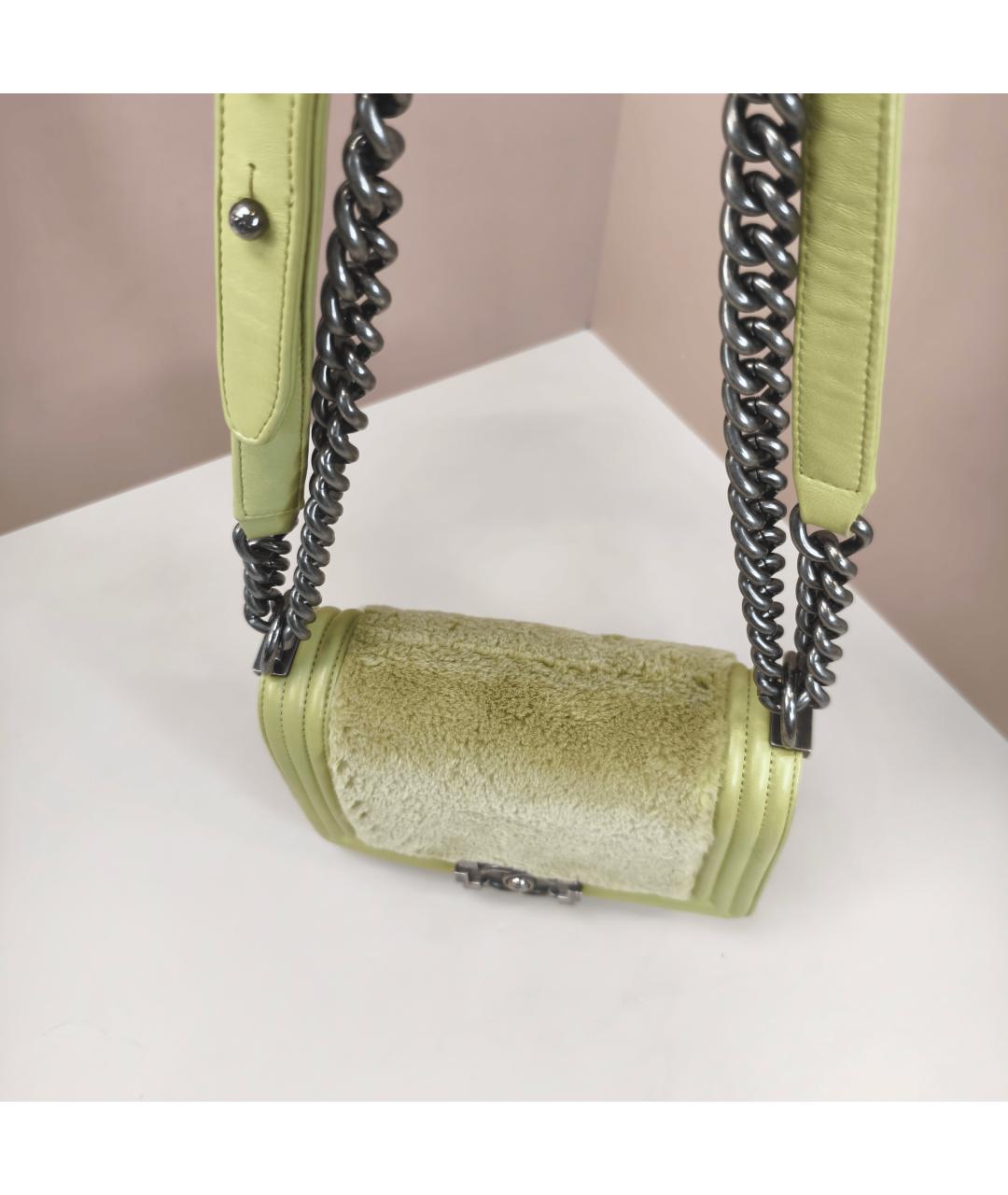 CHANEL Зеленая кожаная сумка через плечо, фото 6