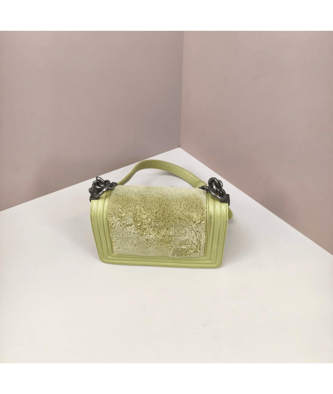 CHANEL Зеленая кожаная сумка через плечо, фото 5