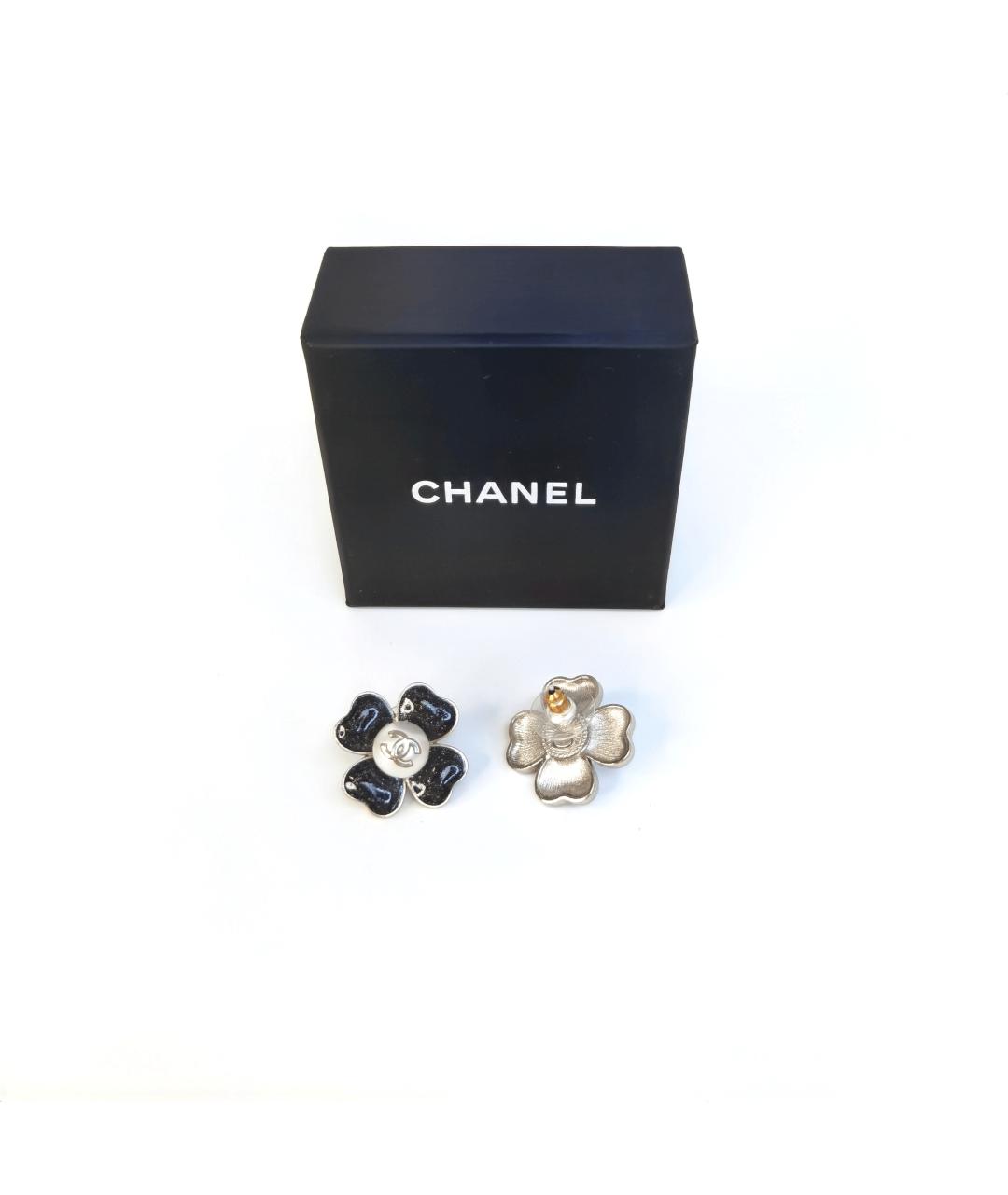 CHANEL Черные серьги, фото 4