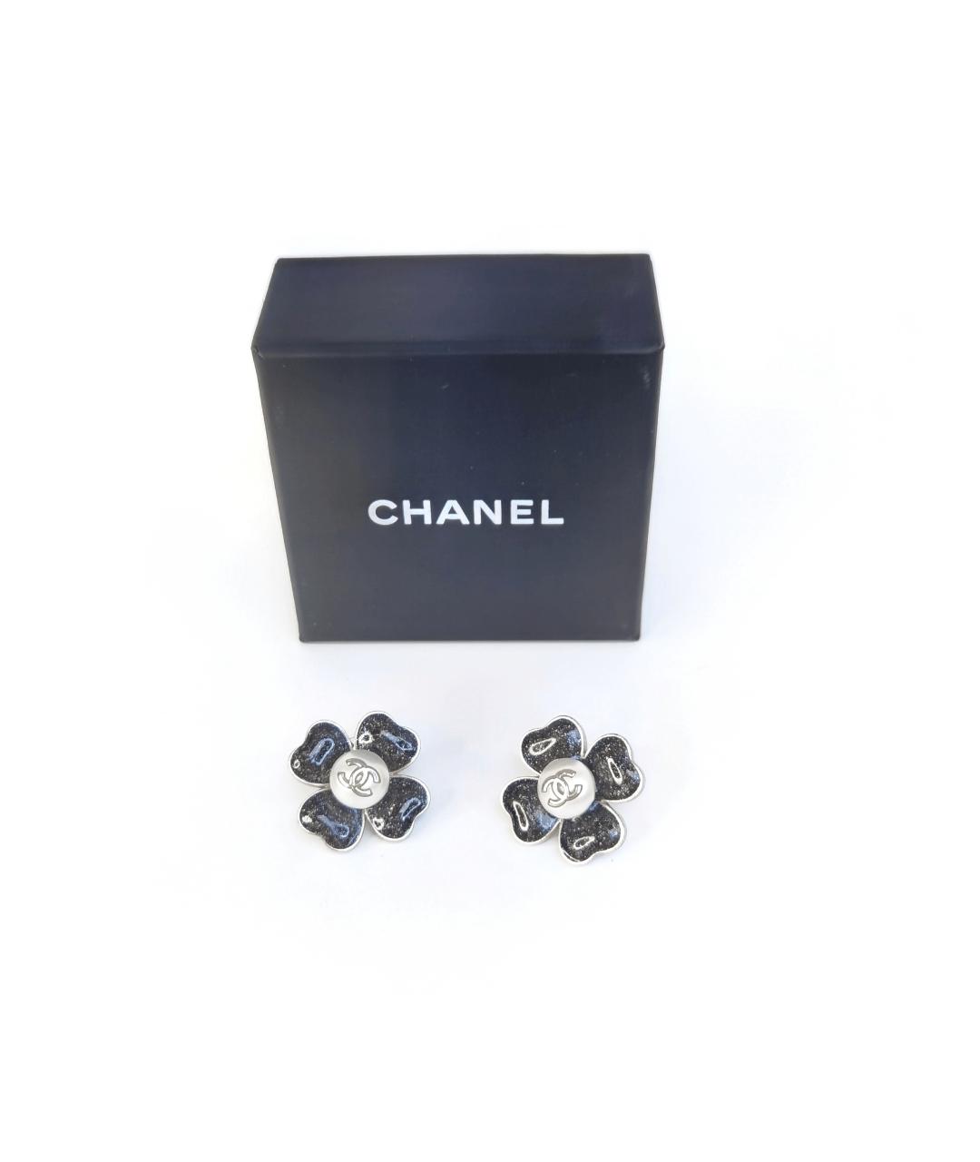 CHANEL Черные серьги, фото 2