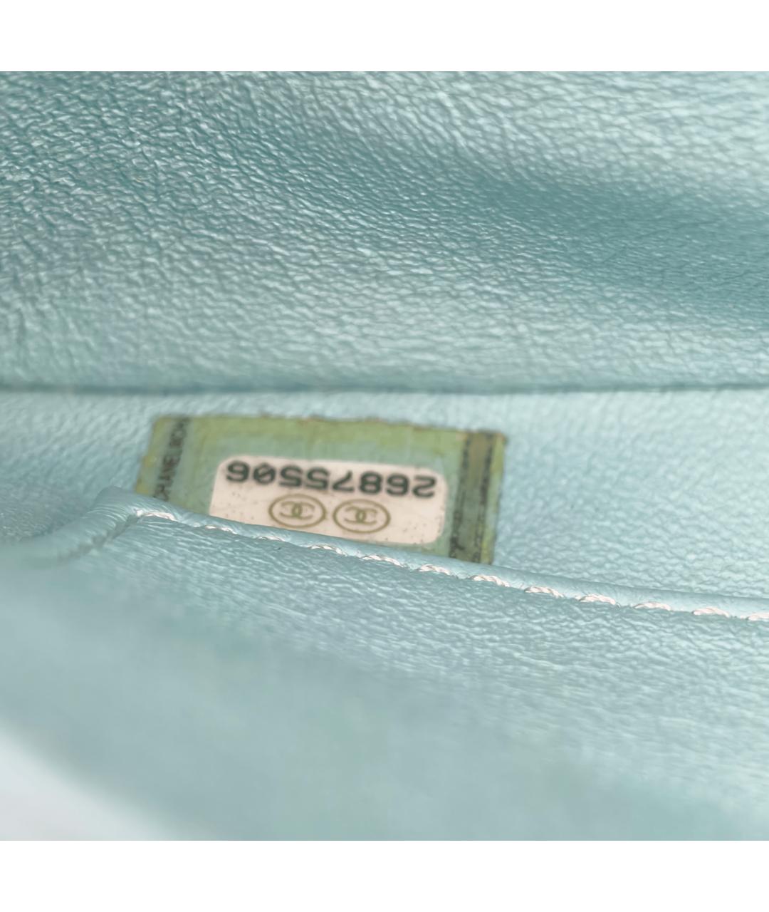 CHANEL Бирюзовая кожаная сумка через плечо, фото 2