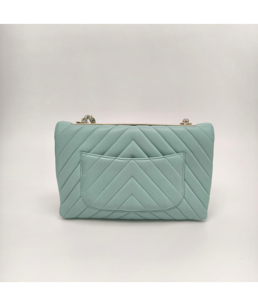 CHANEL Бирюзовая кожаная сумка через плечо, фото 5