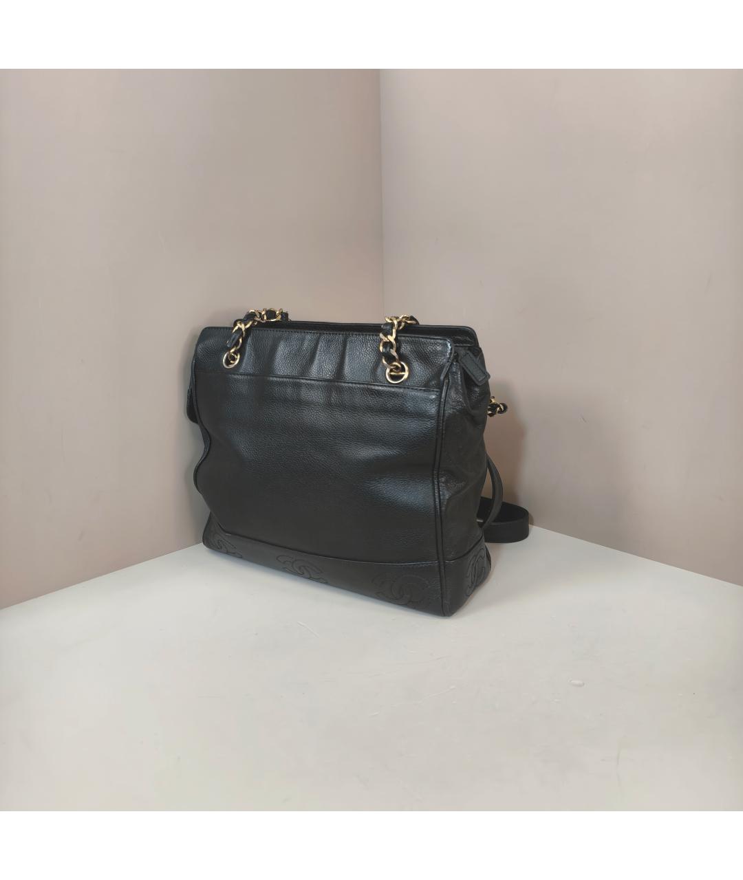 CHANEL Черная кожаная сумка через плечо, фото 3