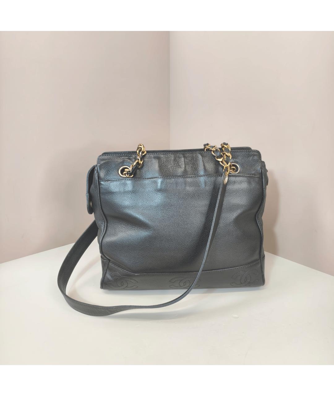 CHANEL Черная кожаная сумка через плечо, фото 6