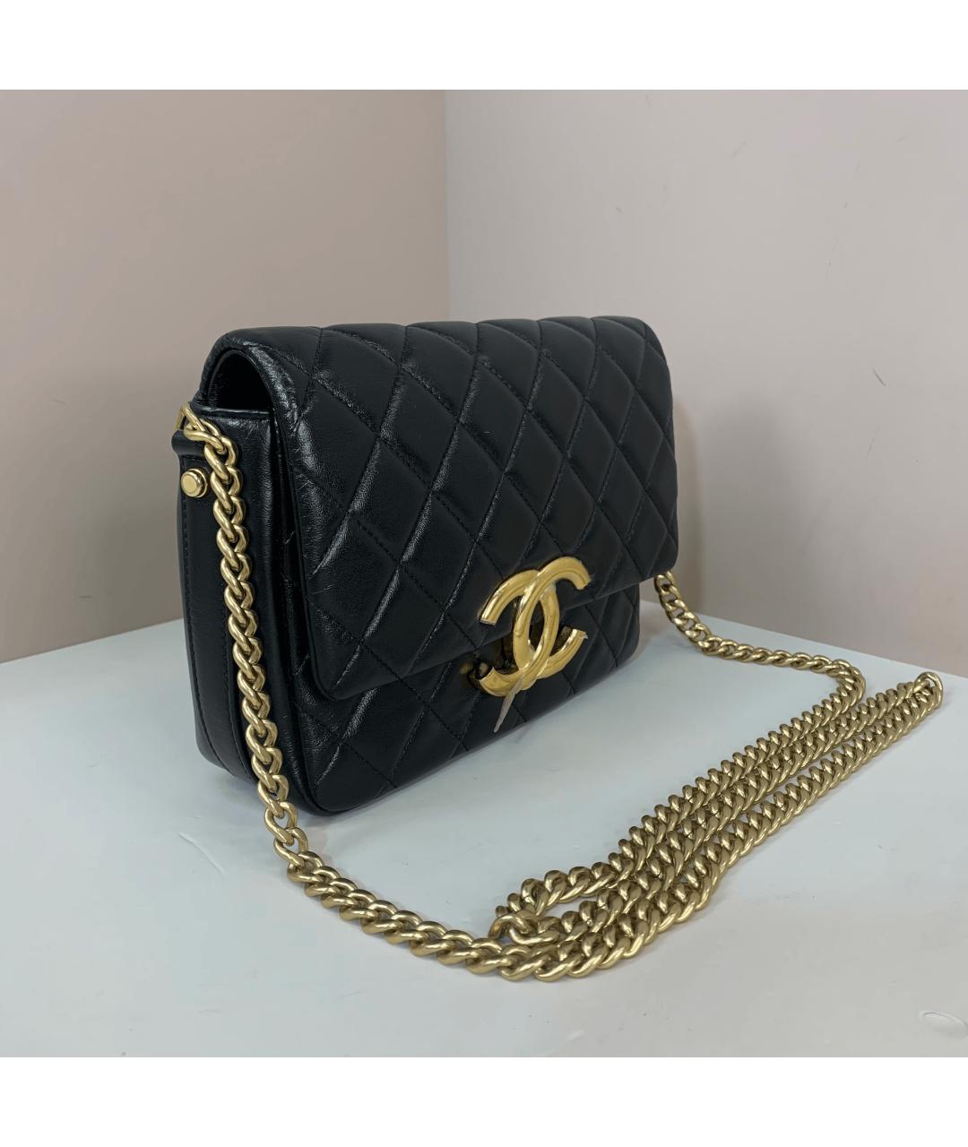 CHANEL Черная кожаная сумка через плечо, фото 2