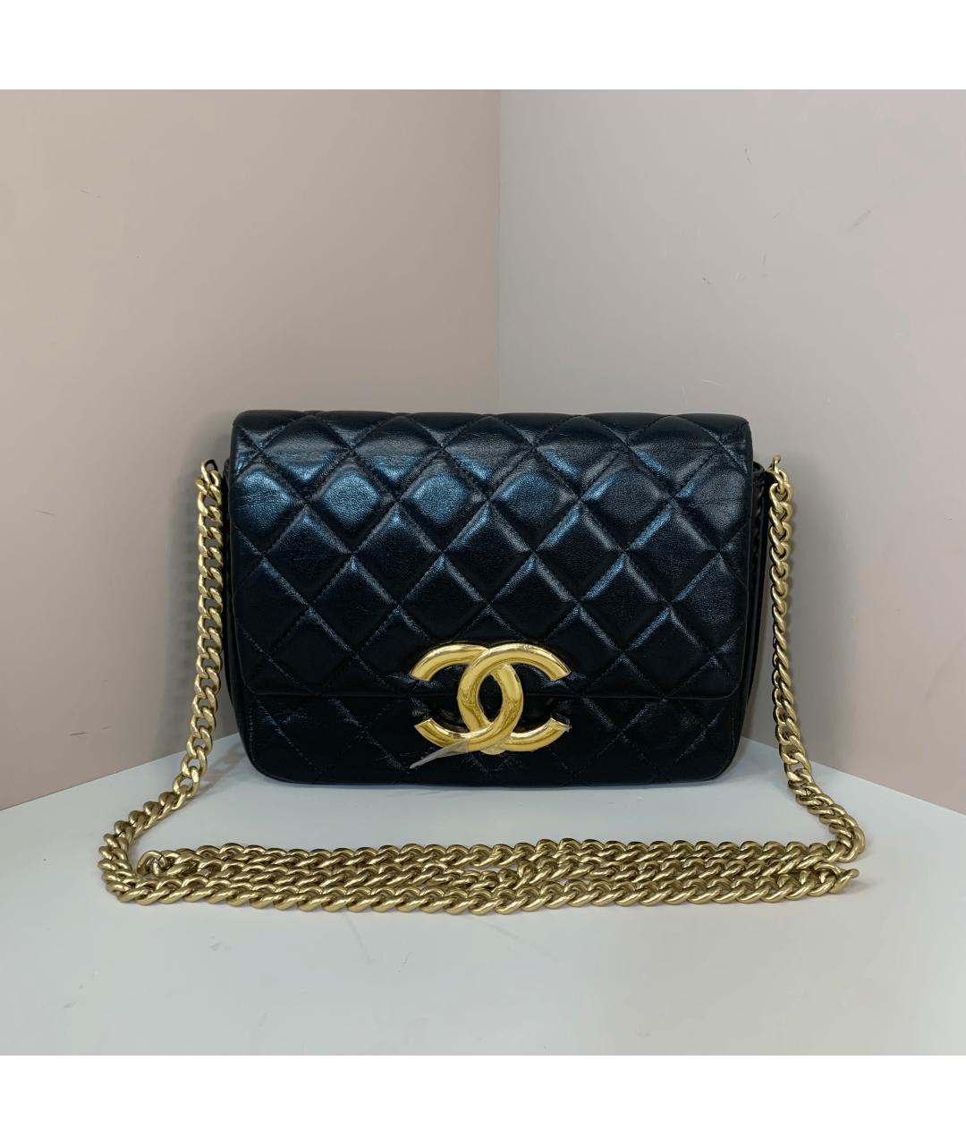 CHANEL Черная кожаная сумка через плечо, фото 6