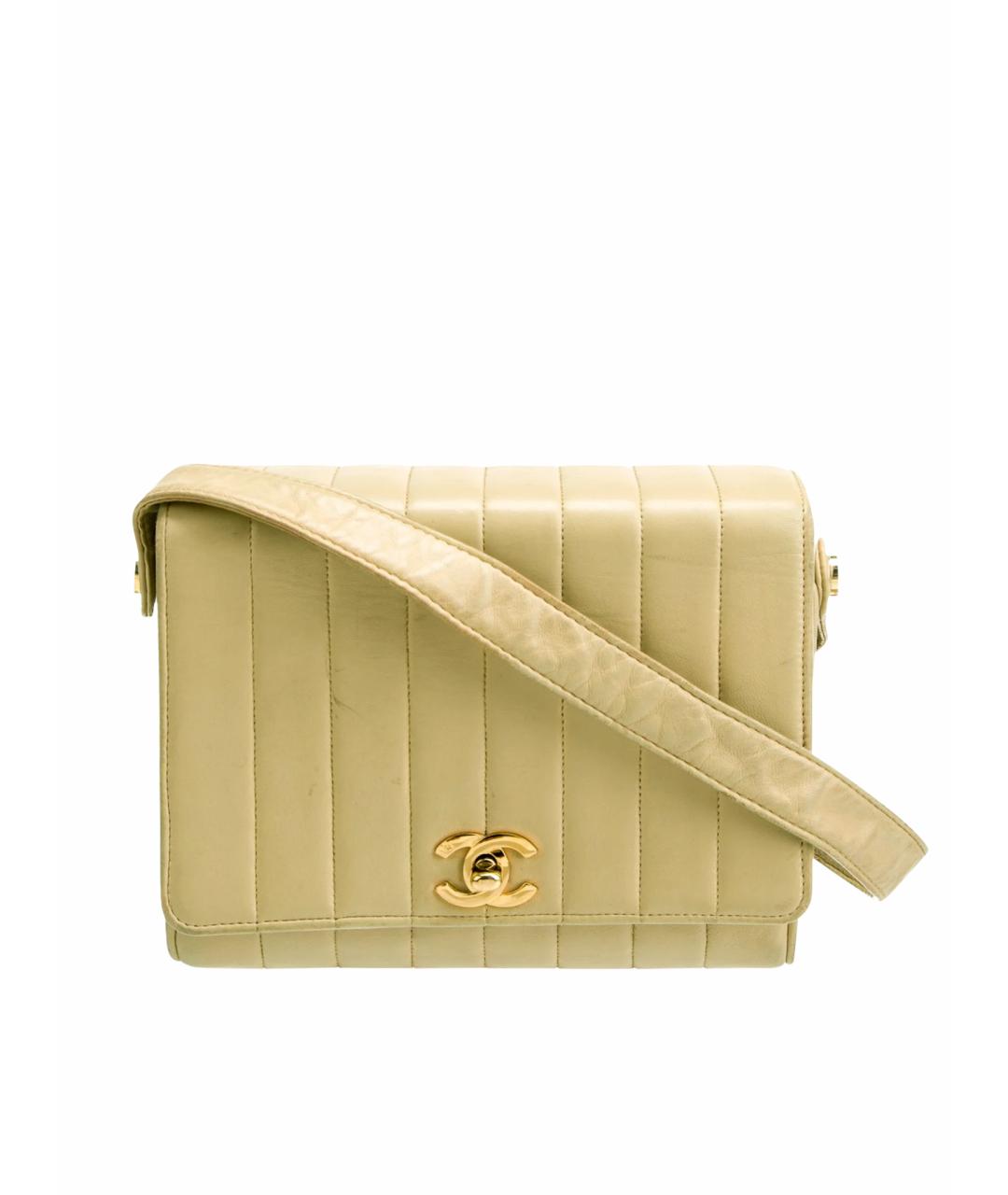 CHANEL Бежевая кожаная сумка через плечо, фото 1