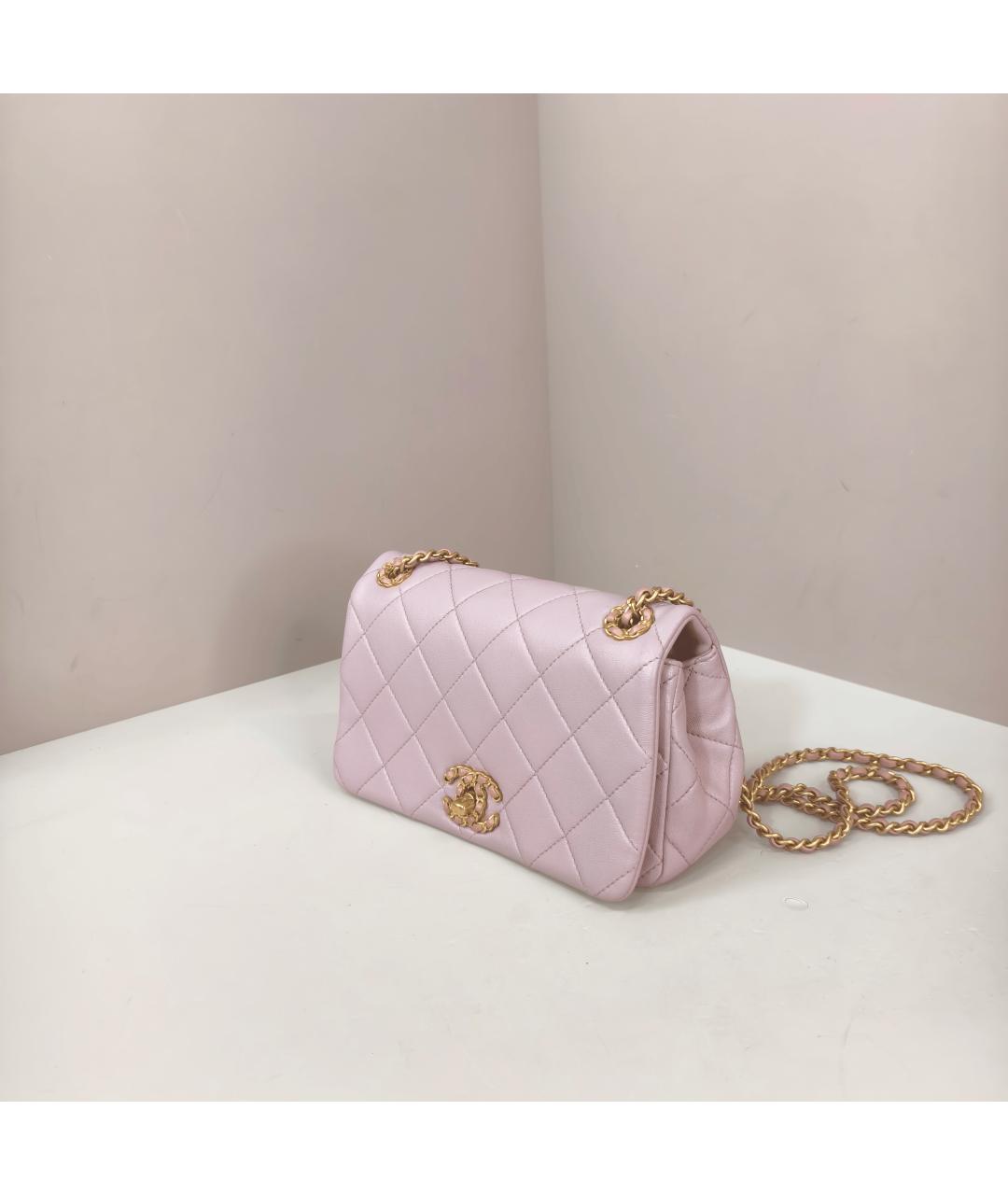 CHANEL Розовая кожаная сумка через плечо, фото 3