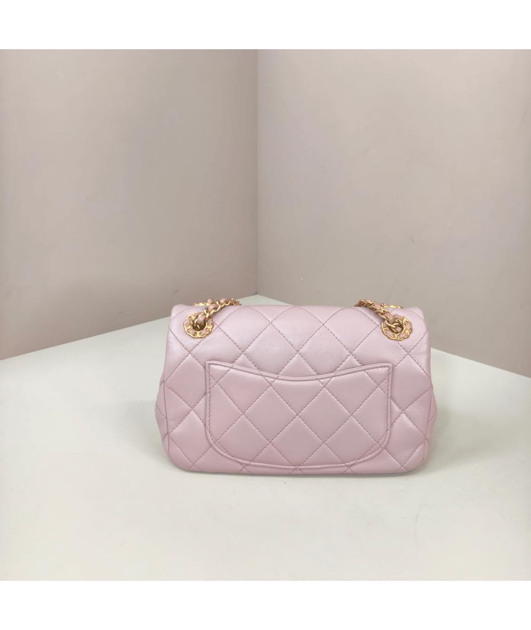 CHANEL Розовая кожаная сумка через плечо, фото 5