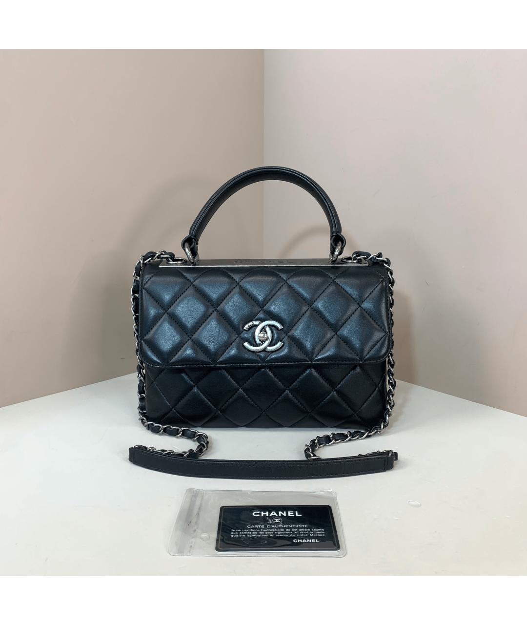 CHANEL Черная кожаная сумка через плечо, фото 7