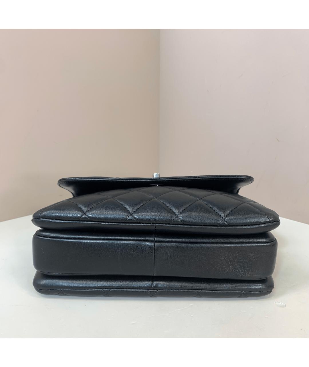 CHANEL Черная кожаная сумка через плечо, фото 4