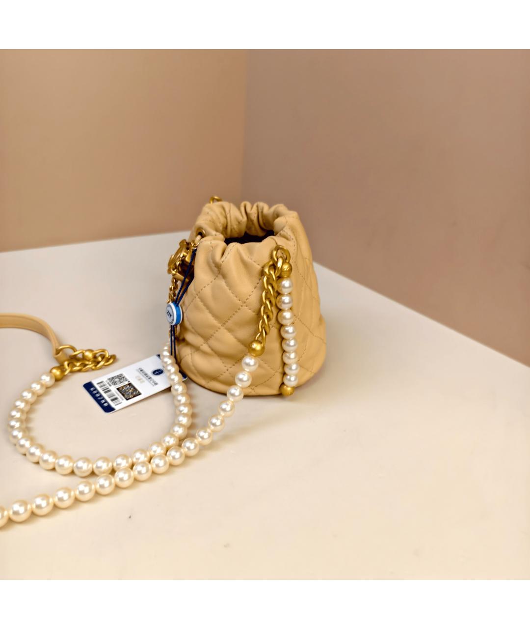 CHANEL Желтая кожаная сумка через плечо, фото 10