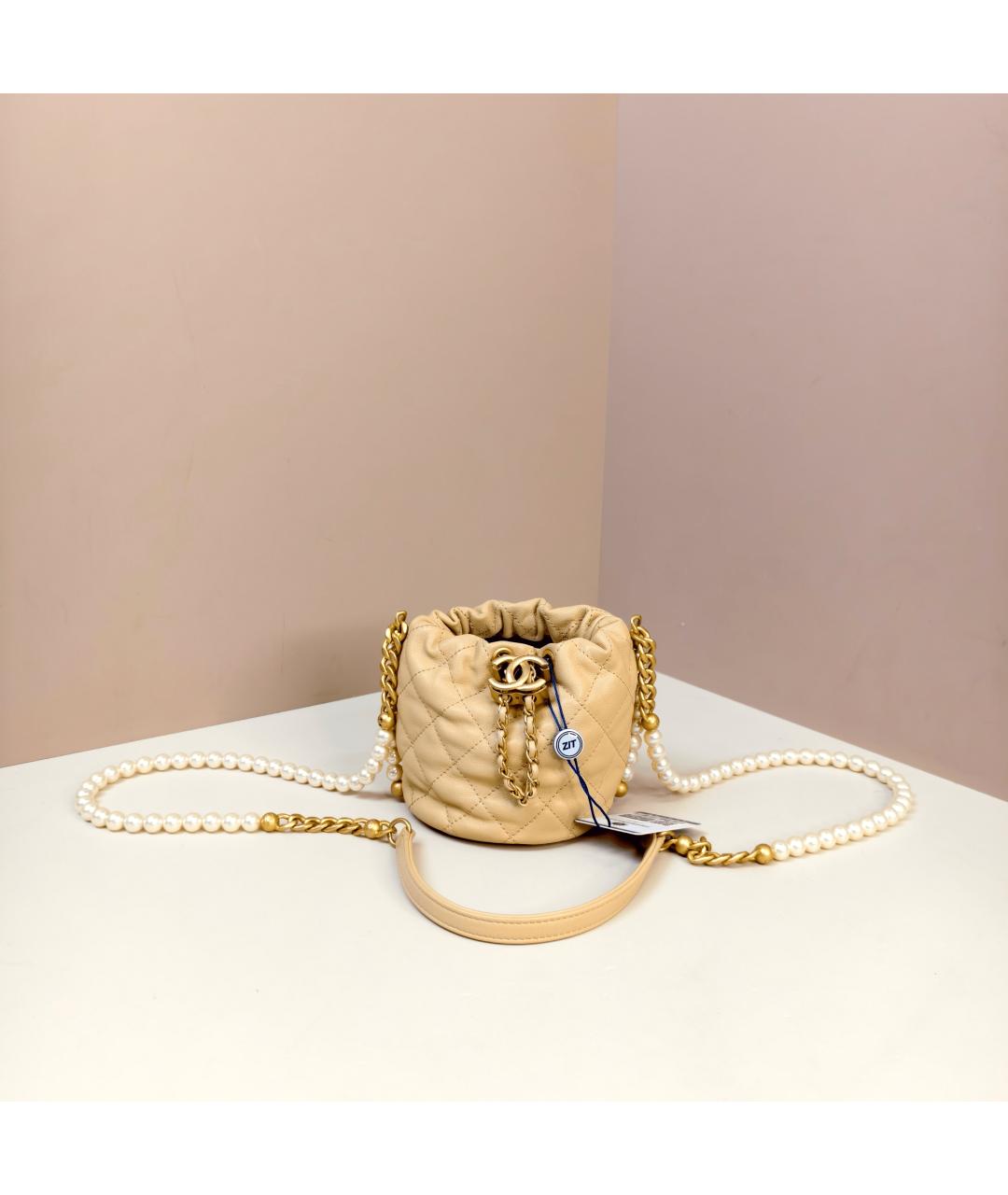 CHANEL Желтая кожаная сумка через плечо, фото 5