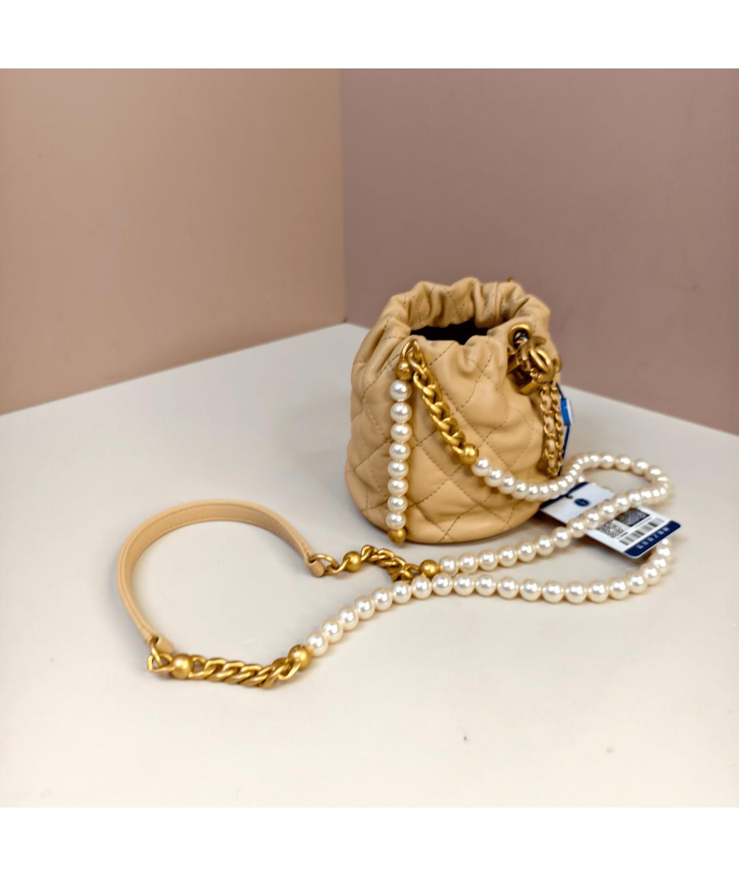 CHANEL Желтая кожаная сумка через плечо, фото 9