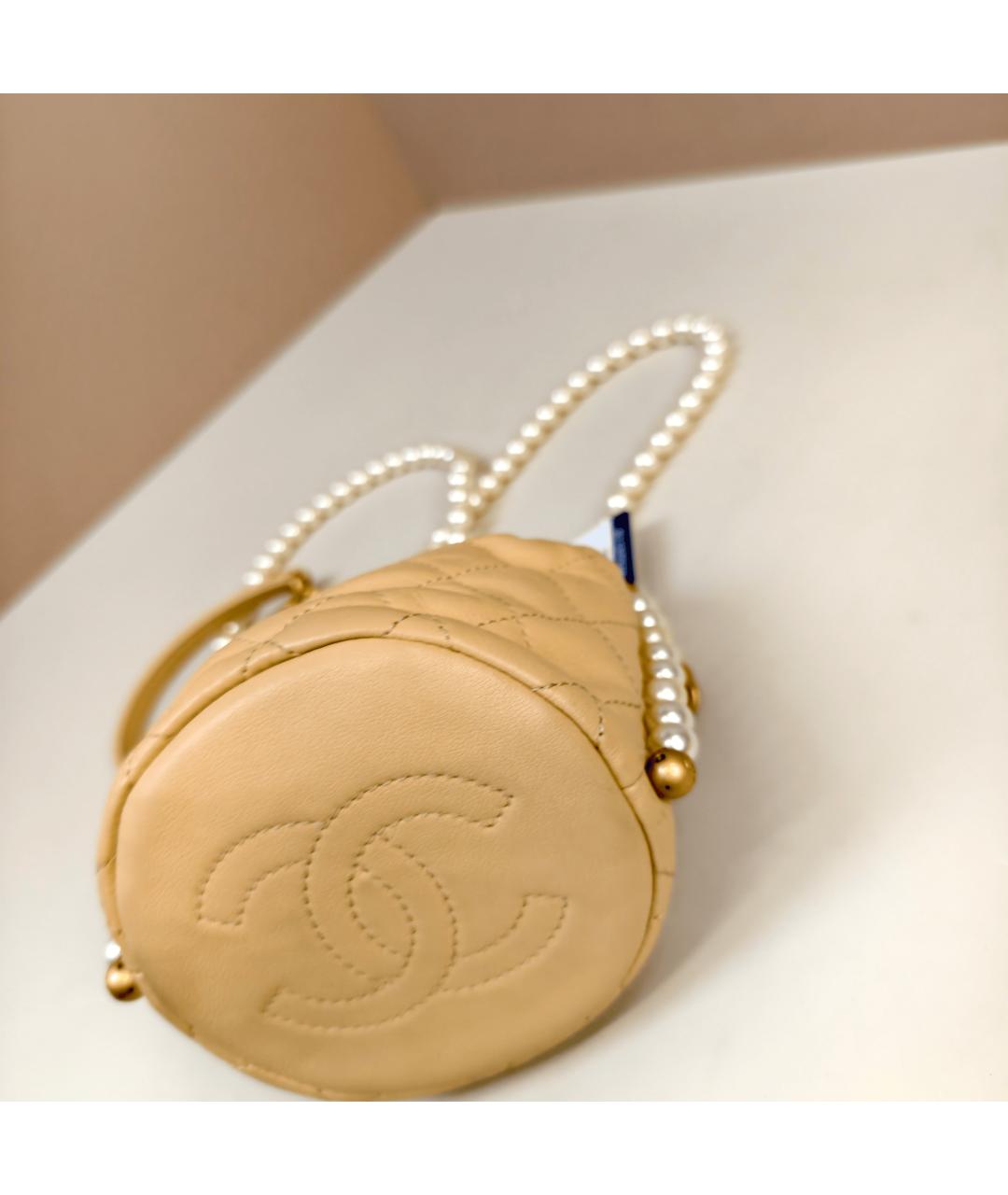 CHANEL Желтая кожаная сумка через плечо, фото 6