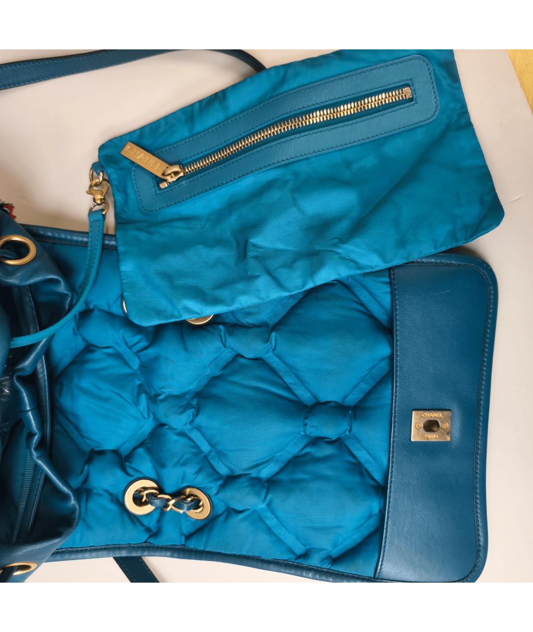 CHANEL Голубой рюкзак, фото 2